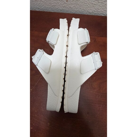Birkenstock Arizona Eva White Sandals Dual Adjustable Straps & Contoured Size 38 - Picture 5 of 8